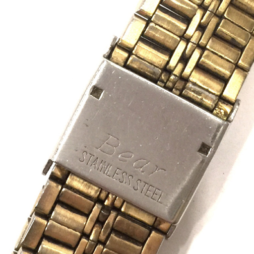 ロンジン クォーツ 腕時計 メンズ ゴールドカラー文字盤 ジャンク品 ファッション小物 社外ベルト LONGINES_画像5