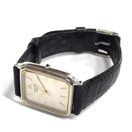 セイコー クレドール クォーツ 腕時計 スクエアフェイス 8J81-5020 メンズ 未稼働品 社外ベルト ブランド小物 SEIKO_画像5