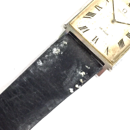 オメガ デビル 手巻き 機械式 腕時計 スクエアフェイス メンズ ファッション小物 社外ベルト OMEGAの画像6