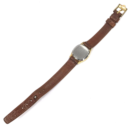 オメガ デビル プッシュ式 クォーツ 腕時計 レディース ゴールドカラー文字盤 純正ベルト 1387 小物 OMEGAの画像5