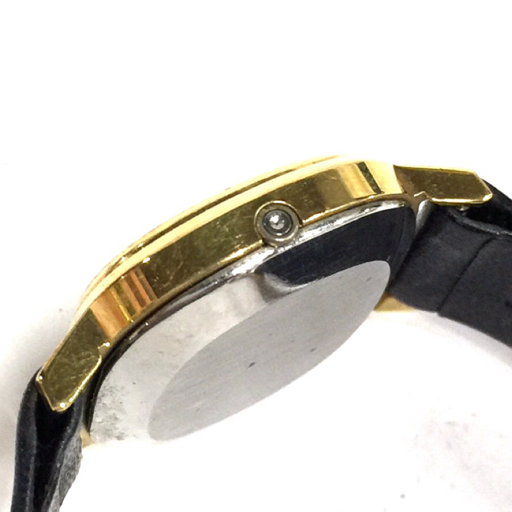 オメガ デビル プッシュ式 クォーツ 腕時計 レディース ゴールドカラー文字盤 未稼働品 純正ベルト ブランド小物の画像3
