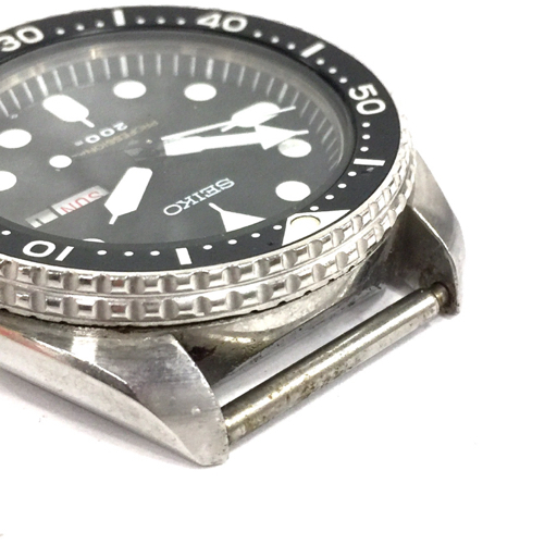 1円 セイコー 腕時計 フェイス 7C43-7010 デイデイト DIVER'S 200m 黒文字盤 SVカラー クォーツ メンズ SEIKO_画像5