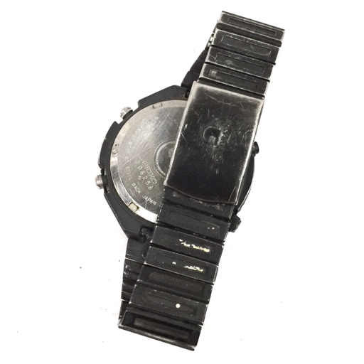セイコー クロノグラフ クォーツ 腕時計 メンズ ジャンク品 ブラック文字盤 7A28-6000 ファッション小物_画像7