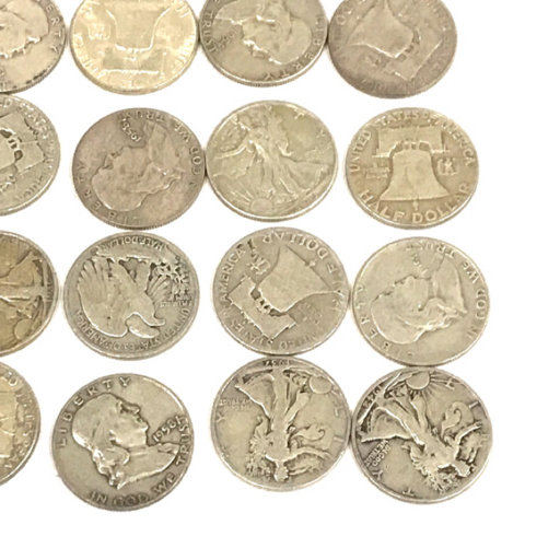アメリカ リバティコイン ハーフダラー 50セント 1937 1943 1952 1958 1959 等 銀貨 硬貨 総重量約372g QT035-31_画像5