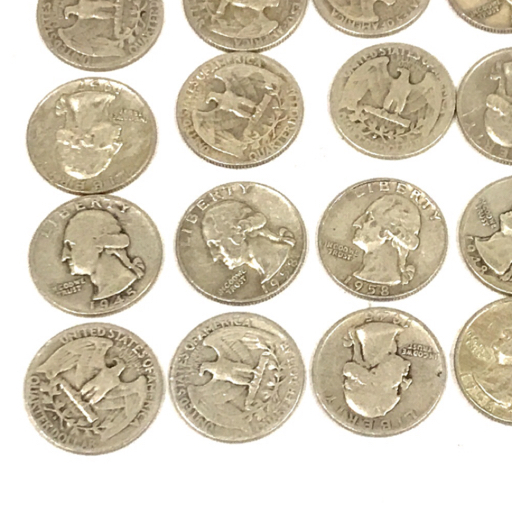 アメリカ クォーターダラー 25セント 1944 1946 1949 1951 1958 等 銀貨 古銭 硬貨 総重量約179g QT035-33_画像4
