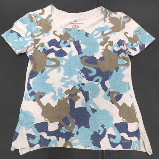  Vivienne Westwood RED LABEL size 2 short sleeves T-shirt o-b camouflage cotton lady's gray 