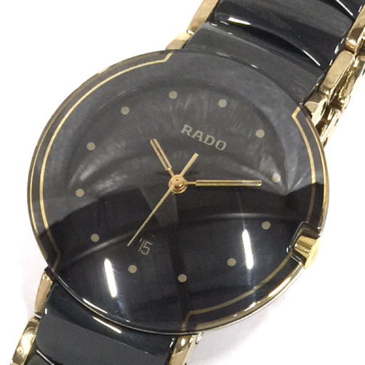 ラドー ダイヤスター クォーツ 腕時計 メンズ ブラック文字盤 未稼働品 129.0300.3 純正ブレス RADO_画像1