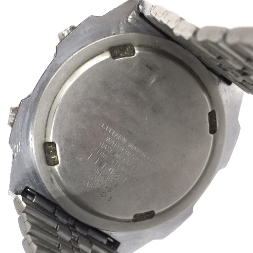 1円 シチズン 腕時計 P100-311469 スクエア デジタル シルバーカラー金具 クォーツ メンズ 純正ベルト CITIZENの画像2