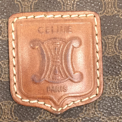 セリーヌ マカダム柄 ハンドバッグ ファスナー開閉 ブランドバッグ 鞄 ブラウン系 茶系 CELINE QR041-27_画像8