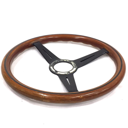  Nardi steering wheel steering wheel 14 -inch Italy made wood made wooden Brown × black group car supplies present condition goods 