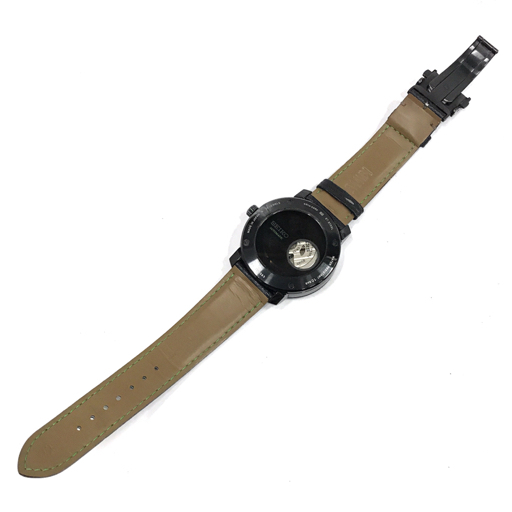 セイコー ムービングデザインデイト 6R15-00R0 自動巻 オートマチック 腕時計 ブラック 不働品 メンズ 社外ベルトの画像7