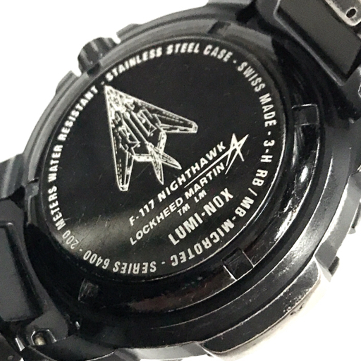 ルミノックス 腕時計 F-117 Nighthawk 200m デイト 黒文字盤 回転ベゼル クォーツ メンズ 純正ベルト QR041-111の画像2