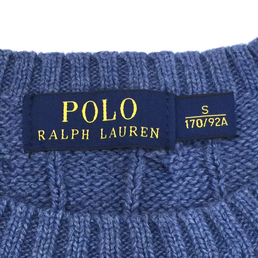 ポロ ラルフローレン サイズ S 長袖 ニット セーター プルオーバー トップス メンズ ブルー系 POLO RALPH LAUREN_画像4