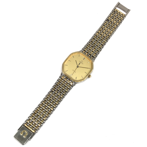 オメガ デビル クォーツ 腕時計 ゴールドカラー文字盤 メンズ 稼働品 純正ブレス ファッション小物 OMEGAの画像4