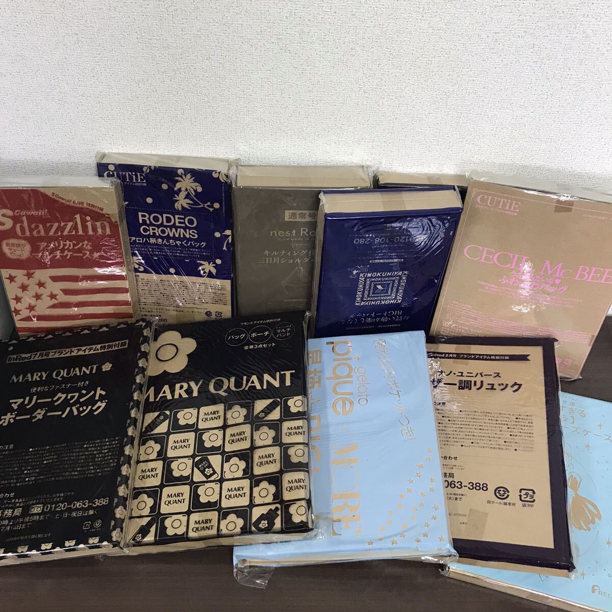 雑誌付録 まとめて61点 ビームス EMODA ポーチ MARY QUANT zucca GLOW smart Ape 紀伊國屋 リンネル トートバッグ 財布/D-3の画像3