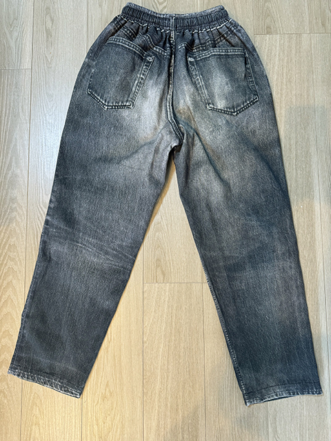 US 三軒茶屋 Fake Vintage Denim Easy Pants Type-BLACK デニム イージーパンツ bluco neighborhood tenderloin ビンテージ ハーレー_画像7