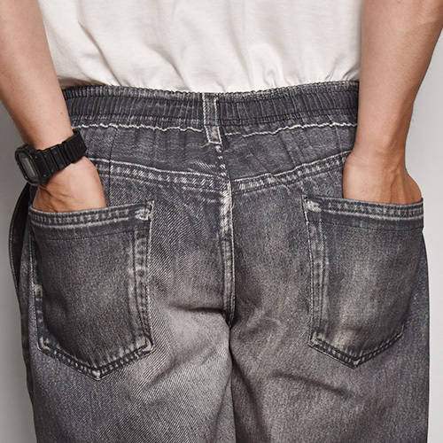 US 三軒茶屋 Fake Vintage Denim Easy Pants Type-BLACK デニム イージーパンツ bluco neighborhood tenderloin ビンテージ ハーレー_画像4