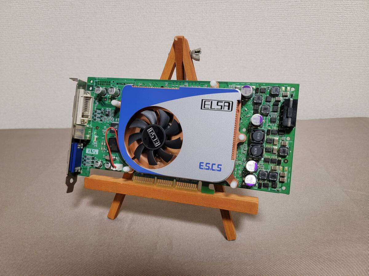 ELSA GLADIAC FX935 128MB GeForce FX 5900 AGP connection DDR 128MB D-Sub DVI GPU card operation OK