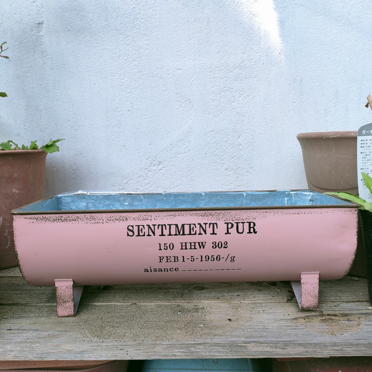  re-arrival * car Be pink * stylish tin plate. planter gardening interior 