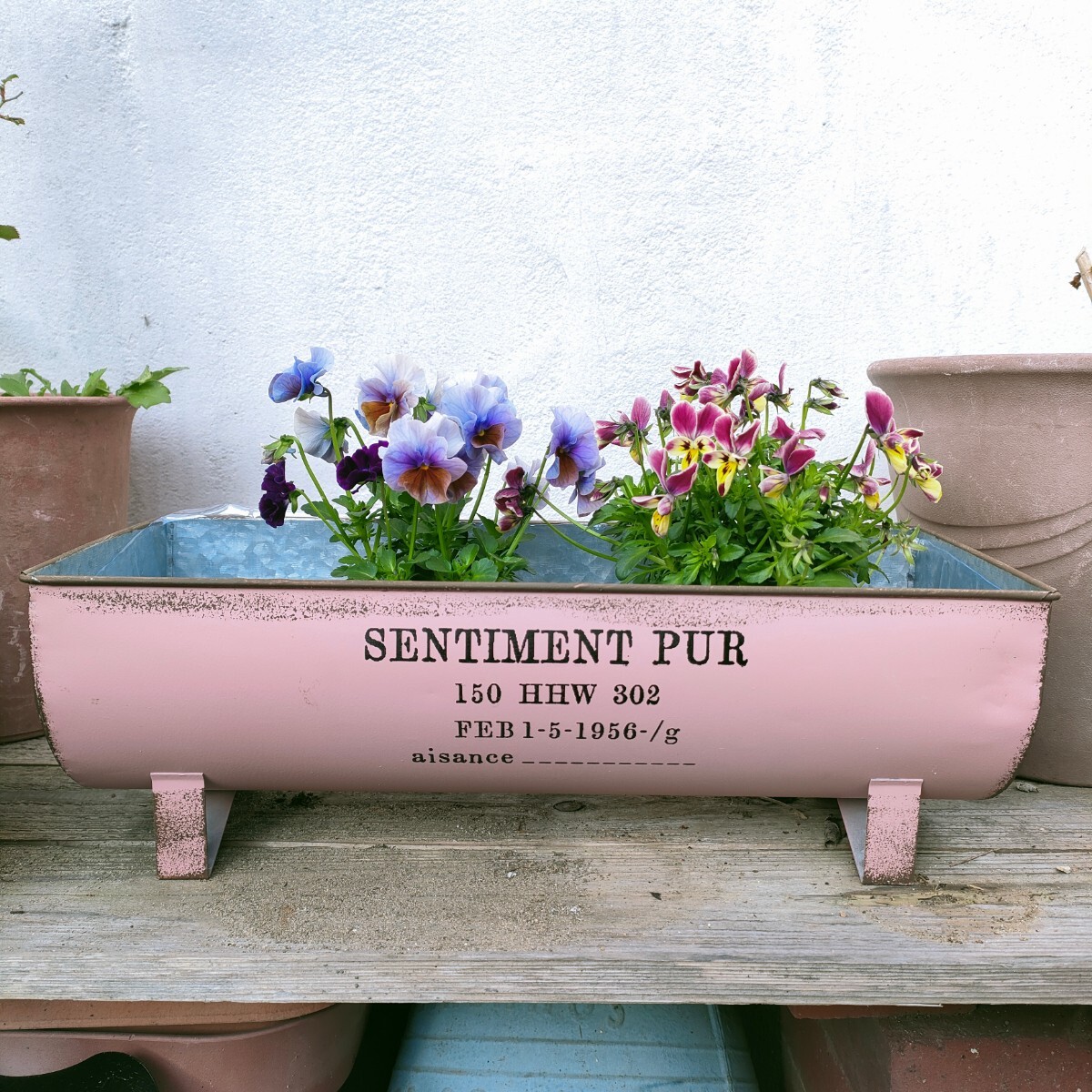  re-arrival * car Be pink * stylish tin plate. planter gardening interior 