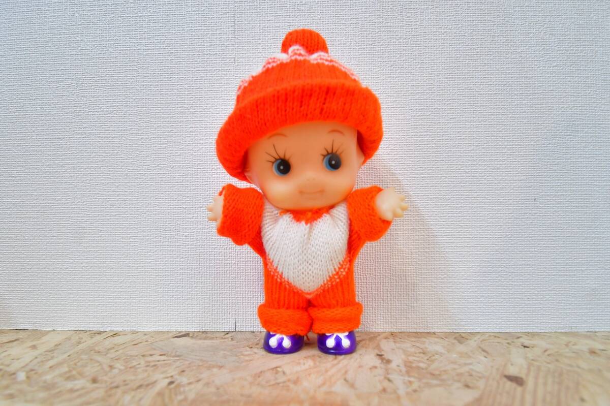 昭和　レトロ　キューピー　キューピー人形　帽子　服　編み物　編物　黒　緑　紫　橙　まとめて_画像7