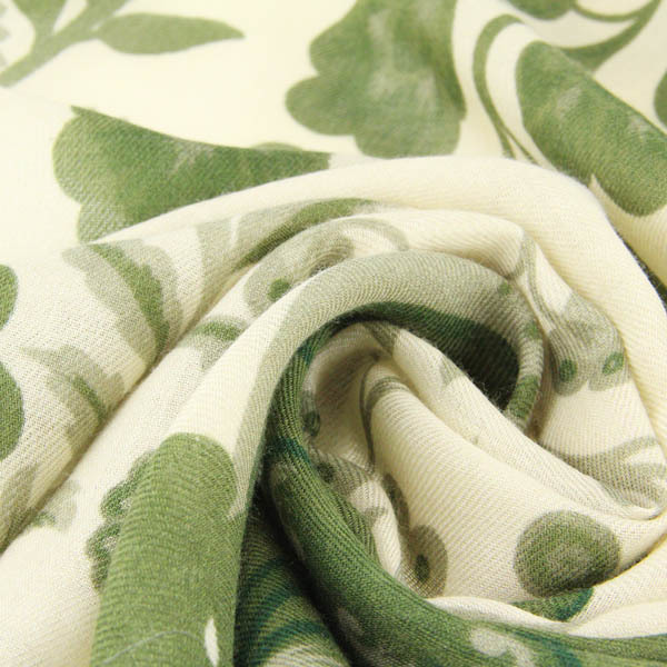 ETRO/ Etro lady's stole shawl floral print Pegasus wool × silk fringe green cream yellow [NEW]*62AA83