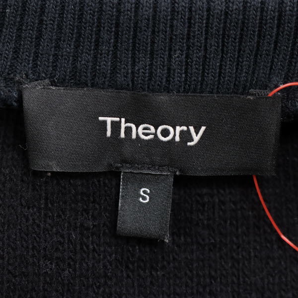 【定価2.9万】Theory/セオリー 9401001 レディース 長袖 ニットトップス ファーライク 丸首 ウール混 S 黒 濃紺[NEW]★61AA12_画像7