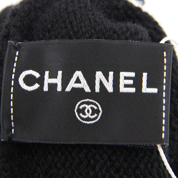 【美品】CHANEL/シャネル グローブ 手袋 カシミヤ ニット ココマーク バイカラー 2023年秋冬 黒 ピンク [NEW]★52HC30