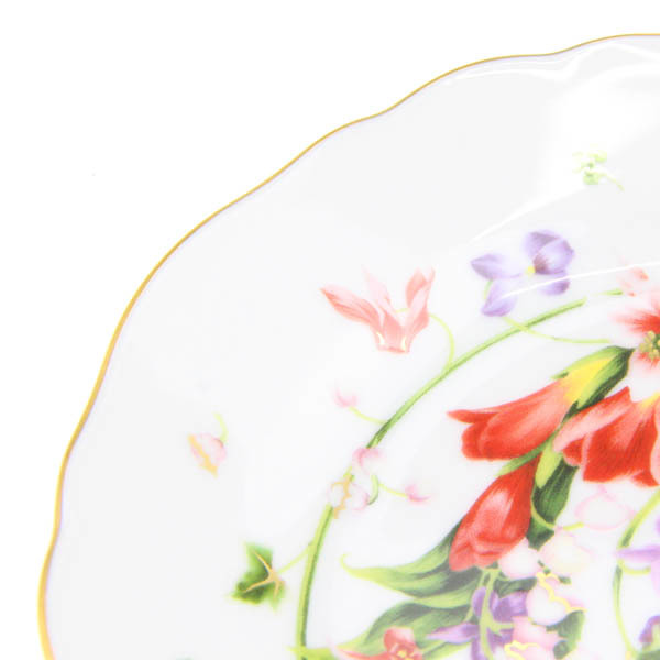 【美品】Rosenthal×VERSACE/ローゼンタール×ヴェルサーチェ プレート 皿 食器 花柄 17cm 金彩 白 赤 紫他 [NEW]★52FC73_画像2