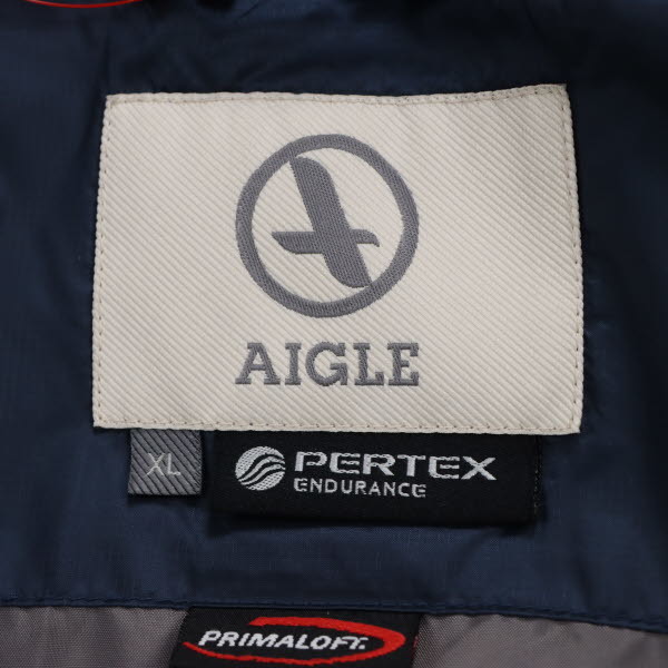 AIGLE/エーグル メンズ パデットジャケット 中綿 PERTEX フーディー PRIMALOFT ジップアップ 長袖 XL ネイビー [NEW]★51LE67_画像8