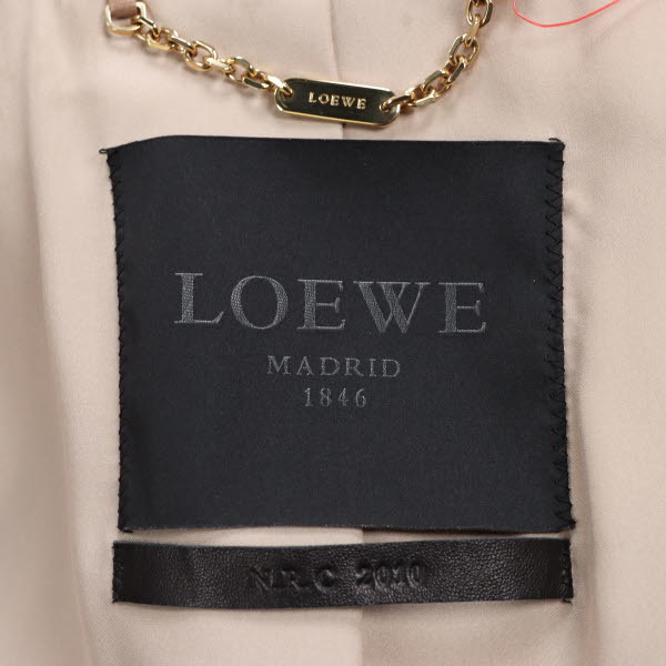 LOEWE/ロエベ レディース ロング レザーコート 羊革 長袖 シングル チェスターコート テーラード 34 ベージュ系[NEW]★51KE20_画像7