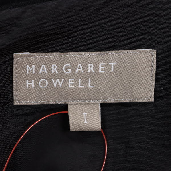 【美品】MARGARET HOWELL/マーガレットハウエル ミモレ ミディ丈 ワンピース ノースリーブ Vネック ウール 1 黒[NEW]★51IB21_画像7