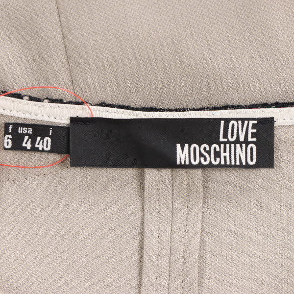 LOVE MOSCHINO/ラブモスキーノ ひざ丈 サックワンピース 長袖 花柄レース コットン混 M相当 I40 ベージュ 黒 [NEW]★51IE13_画像7