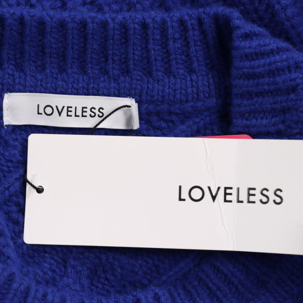 【美品・定価2.6万】LOVELESS/ラブレス 長袖 ニット トップス ケーブル編み ウール混 カシミヤ混 34 S ブルー [NEW]★51HD57_画像7