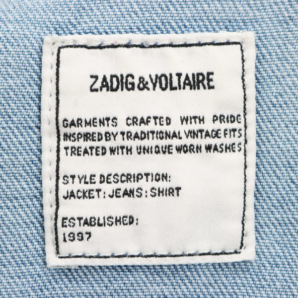 【美品】ZADIG&VOLTAIRE/ザディグエヴォルテール 七分袖 デニムシャツ カットオフ ストレッチ XS ライトブルー [NEW]★51HD86_画像9