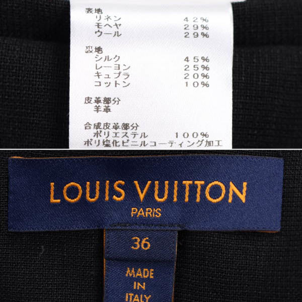 LOUIS VUITTON/ルイヴィトン テーラードジャケット 長袖 麻×モヘヤ×ウール サイドベンツ 36 155/84A S～M 黒 [NEW]★51GG46_画像8