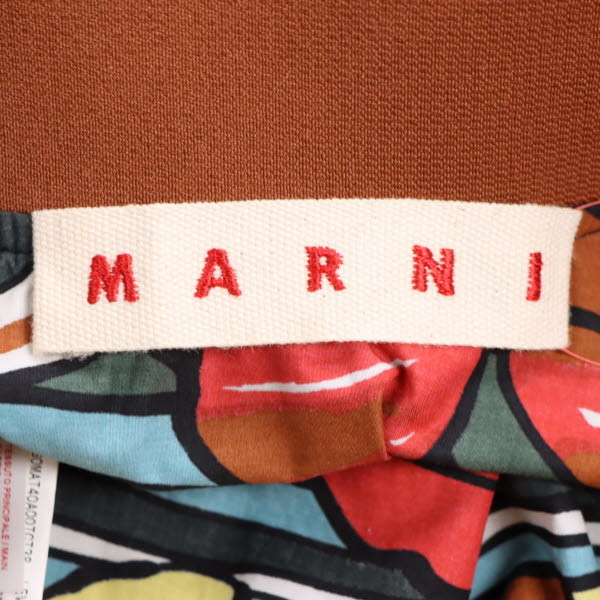 【美品】MARNI/マルニ ミモレ ミディ丈 フレア スカート 総柄 ウエストゴム 40 カーキグリーン ブラウン 赤 他 [NEW]★51FG34_画像6