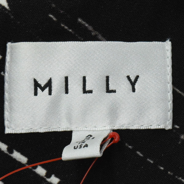 【美品】Milly/ミリー レディース ミニワンピース ノースリーブ 総柄 タイト 2 アイボリー系 ライムグリーン 黒[NEW]★51EF20_画像7