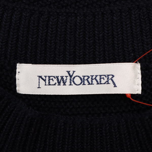 【美品】NEWYORKER/ニューヨーカー レディース 半袖 ニット トップス コットン×アクリル M ネイビー [NEW]★51DL27_画像7