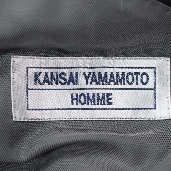 KANSAI YAMAMOTO HOMME/カンサイヤマモトオム メンズ テーラードジャケット シングル サイドベンツ 94Y6 黒 [NEW]★51CF16_画像7
