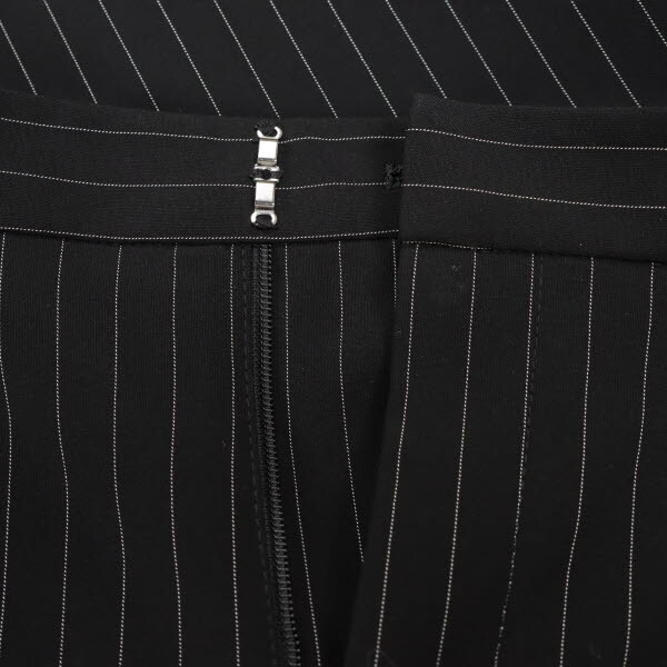 PINKY&DIANNE/ Pinky and Diane lady's tapered pants pinstripe small size 34 XS black white [NEW]*51BA39
