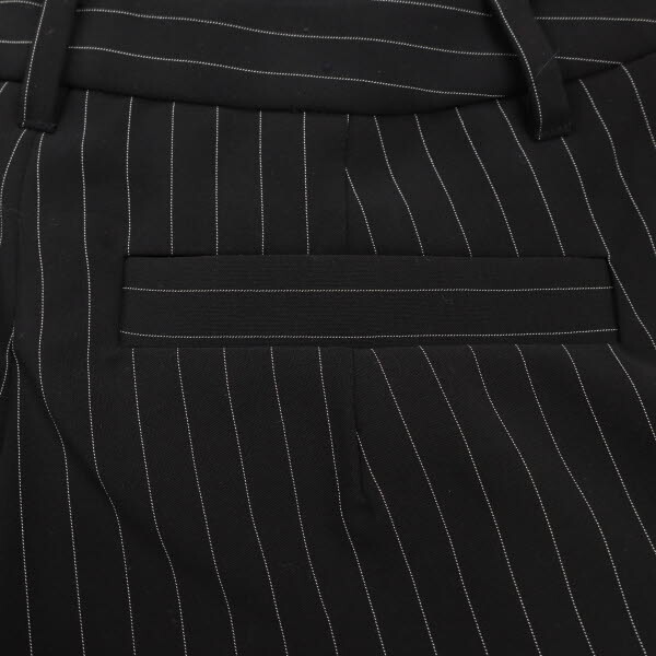 PINKY&DIANNE/ Pinky and Diane lady's tapered pants pinstripe small size 34 XS black white [NEW]*51BA39