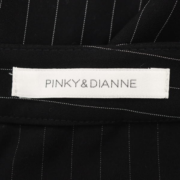 PINKY&DIANNE/ Pinky and Diane lady's tapered pants pinstripe small size 34 XS black white [NEW]*51BA39