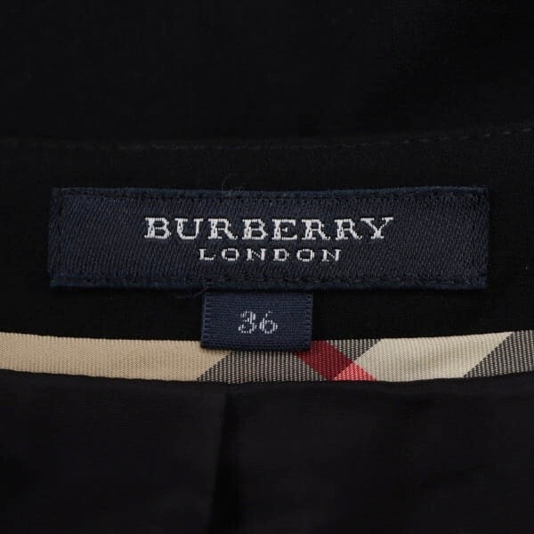 【美品】BURBERRY LONDON/バーバリーロンドン レディース ひざ丈 タイト スカート ギャザー ウール混 36 S 黒 [NEW]★51BE00_画像7