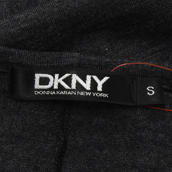 [ прекрасный товар ]DKNY/ Donna Karan New York длина по колено длинный рукав длинный cut and sewn шерсть S угольно-серый [ большой Thanksgiving ]*41CR26