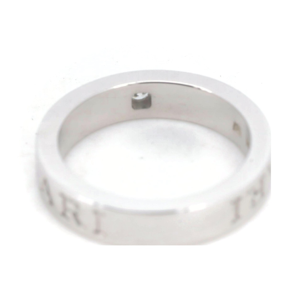 ブルガリ ダブルロゴ ダイヤモンド リング 指輪 10号 K18WG(18金 ホワイトゴールド) 質屋出品_画像2