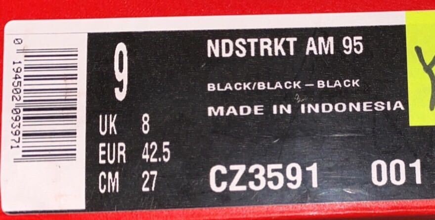 Nike Air Max 95 Ndstrkt Black ナイキ エアマックス95 インデストラクト ブラック(CZ3591-001)黒27cm箱あり_画像3