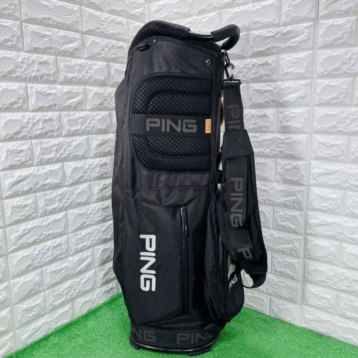 ピン 軽量 キャディバッグ マウンテンシリーズ CB-P201 ブラック ゴルフ 9.5型 5分割 PING 黒の画像2