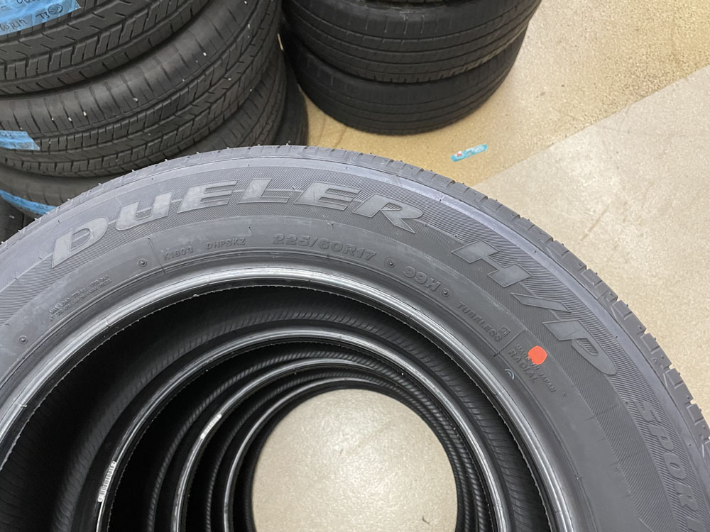 新車外し！BRIDGESTONE DUELER H/P タイヤ４本セット 225/60R17 99H 2023年製（49週） 夏タイヤ ブリヂストン デューラー 札幌市手稲区の画像6