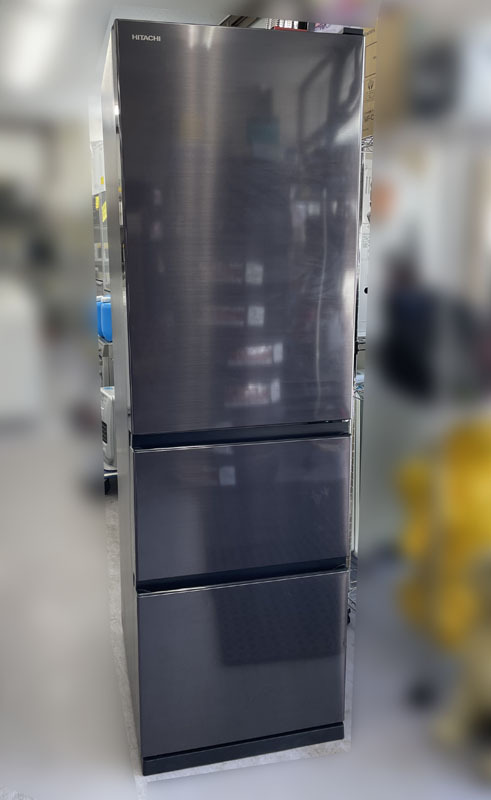 日立 315L 2021年製 大型冷蔵庫 3ドア R-V32NV 幅54㎝ スリム 自動製氷 右開き ブラック HITACHI 札幌市手稲区